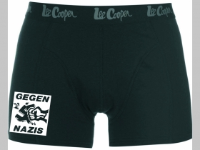 Gegen Nazis čierne trenírky BOXER s tlačeným logom,  top kvalita 95%bavlna 5%elastan